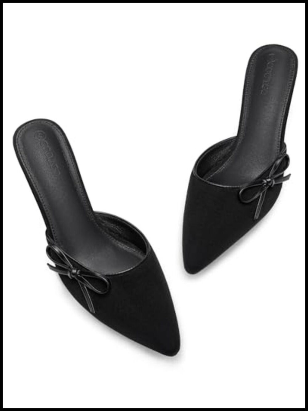Women's Kitten Heels Bow Tie Mules Backless Slip On Closed Toe Wedding Pumps
